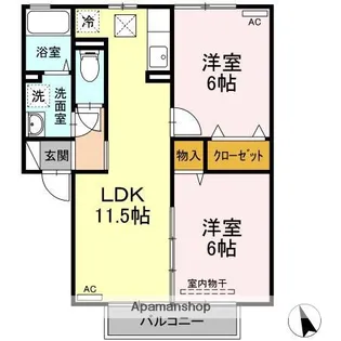 サンエクセルA棟【1階】の間取り