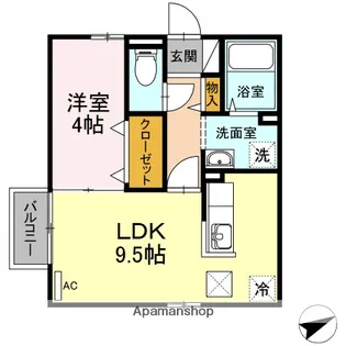 カスタリア【102号室】の間取り