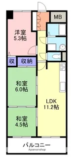 エクセレント米子【604号室】の間取り