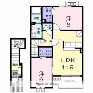 鳥取県米子市両三柳【アパート】の間取り