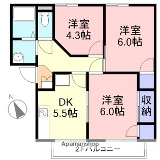 ワイズフラッツNO.3【201号室】の間取り