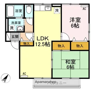 鳥取県米子市両三柳【アパート】の間取り
