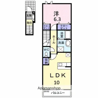 プチ・プランタンⅤ【201号室】の間取り