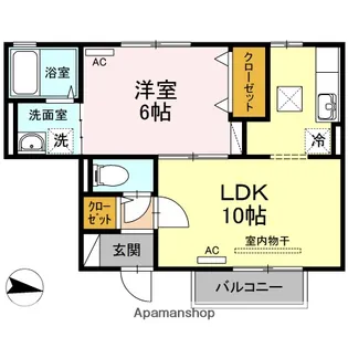 鳥取県米子市米原2丁目【アパート】の間取り