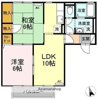 鳥取県米子市米原6丁目【アパート】の間取り