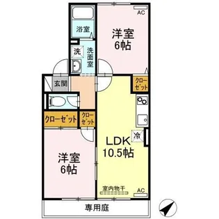 鳥取県米子市西福原5丁目【アパート】の間取り