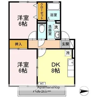 鳥取県米子市東福原7丁目【アパート】の間取り