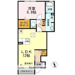 鳥取県米子市新開6丁目【アパート】の間取り