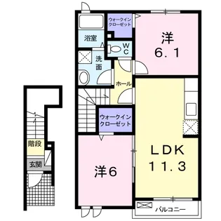 サフラン【2階】の間取り