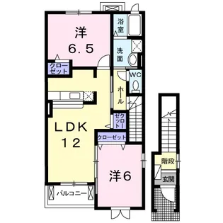トゥー・ル・モンド【2階】の間取り