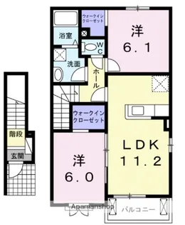 鳥取県境港市花町【アパート】の間取り