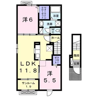 フォルトーナSーⅠ【2階】の間取り