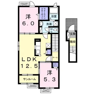 フォルトーナSーⅡ【2階】の間取り