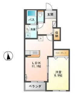 ルクリア【106号室】の間取り