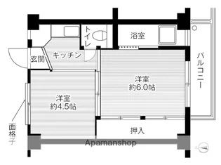 ビレッジハウス安倍4号棟【401号室】の間取り