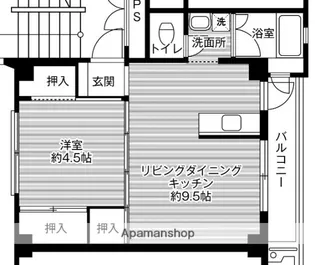ビレッジハウス当成東1号棟【105号室】の間取り