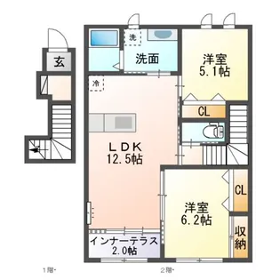 レガーロ琴浦【203号室】の間取り