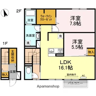 鳥取県米子市西福原6丁目【アパート】の間取り