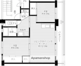 ビレッジハウス米子2号棟【303号室】の間取り