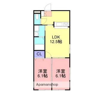 シティメディアⅨ【101号室】の間取り