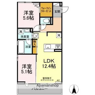 メゾン ド ウミライ元町【1階】の間取り