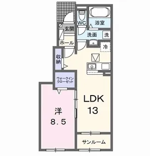 コルヴェール【1階】の間取り