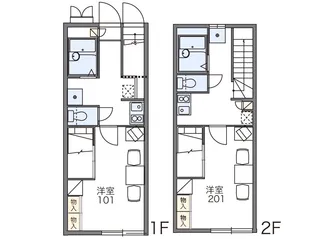 レオパレスイースマイル【102号室】の間取り
