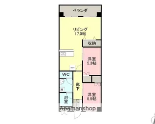 東町ビル【602号室】の間取り