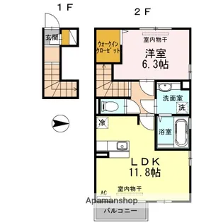 鳥取県米子市皆生温泉2丁目【アパート】の間取り