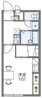 レオパレスOMOTE【206号室】の間取り