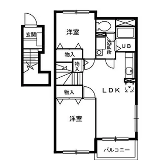 アルコバレーノA【2階】の間取り