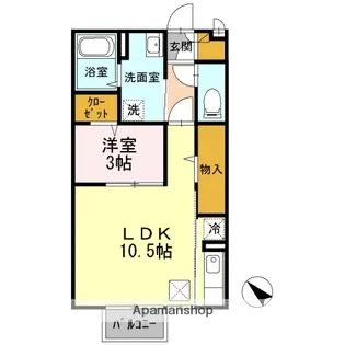 パルティール・M【101号室】の間取り