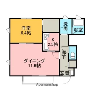 フラットハイツK【1階】の間取り