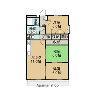 ツインパレスB【2階】の間取り