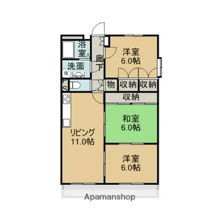 ツインパレスB【303号室】の間取り