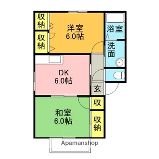コーポ中的場Ⅹ【2階】の間取り