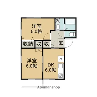 コーポ桂Ⅲ【A201号室】の間取り