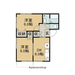 コーポ桂Ⅲ【2階】の間取り