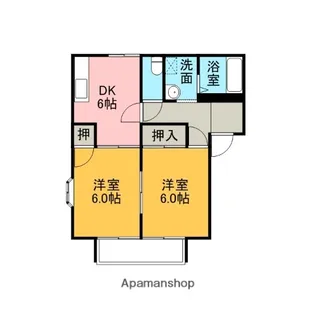 コーポ中的場【1階】の間取り