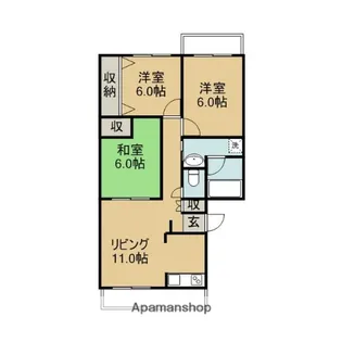 メゾン城北【2階】の間取り