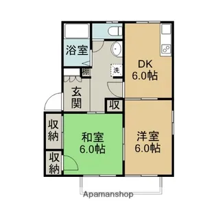 レーベン片寄Ⅱ【2階】の間取り