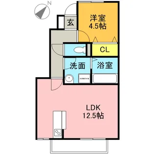 クレールコート【1階】の間取り