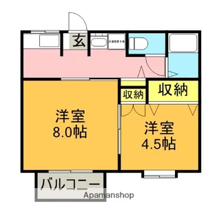 トゥルーハート【203号室】の間取り