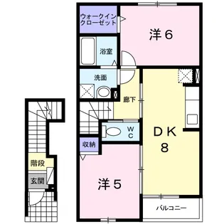 ブライト スクエア Ⅱ【2階】の間取り