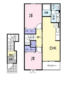 エヴァグリーンB【2階】の間取り