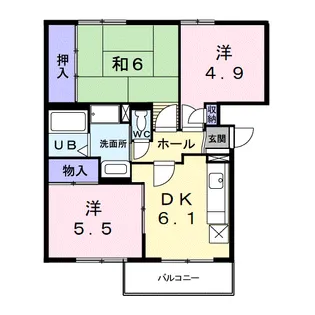 ハイム長通【2階】の間取り