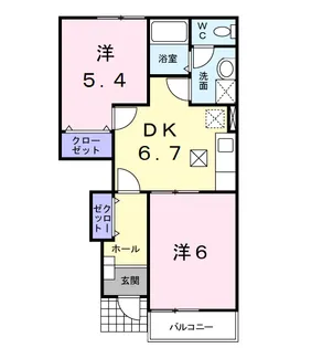 ビサイド・花仙橋Ⅱ【1階】の間取り