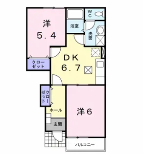 ビサイド 花仙橋Ⅱ【1階】の間取り