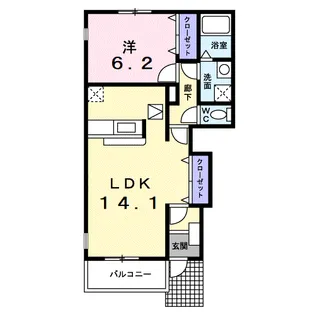 メゾン・プラシードA【1階】の間取り