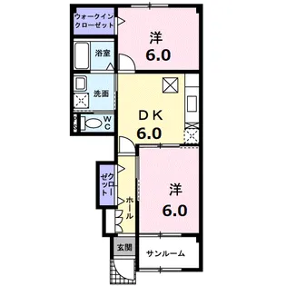 グランソレイユB【1階】の間取り